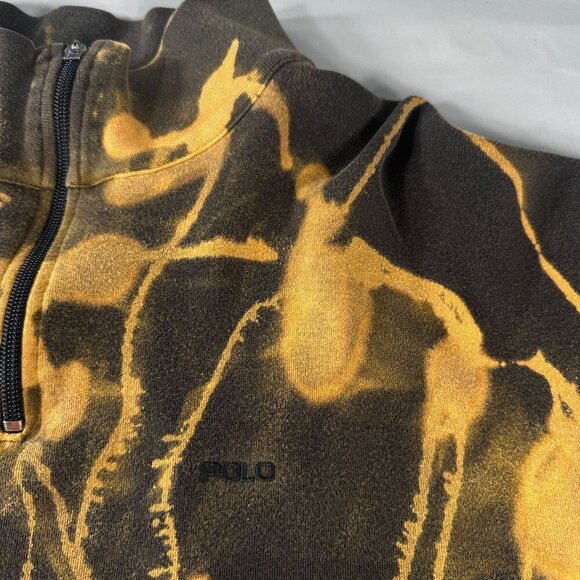 Polo Sport Ralph Lauren Sweater Mens Pullover Quarter Zip Tie Dye Gothic - Picture 4 of 16